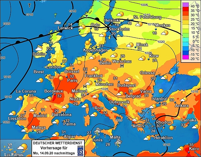 UK and europe weather forecast latest, september 14: britain to bear a midweek plume of heat